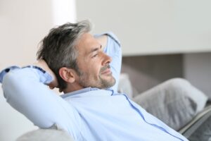 middle aged man relaxing