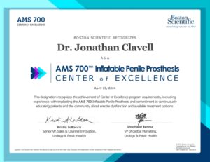 Dr Clavell AMS 700 inflatable Penile Prosthesis Center of Excellence